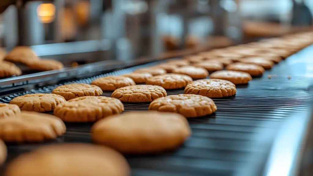 Vecteezy production line showcases freshly baked golden brown butter